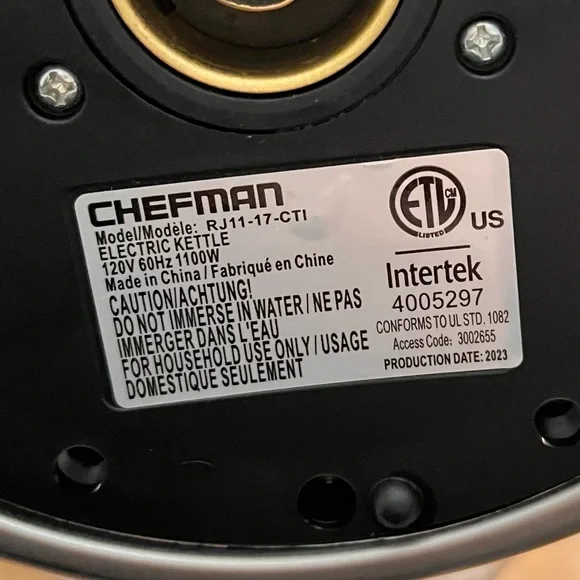 1.8L Electric Glass Kettle with Black Handle - Picture 6 of 7